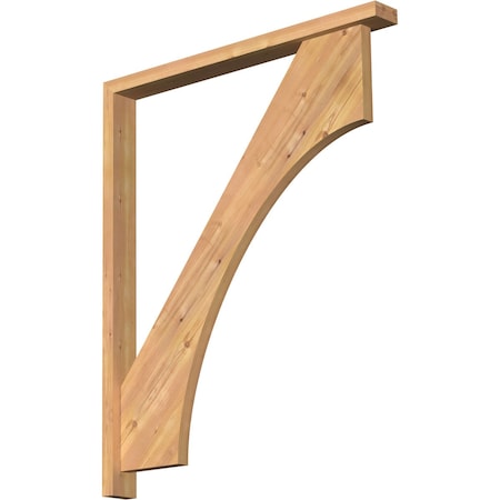 Ekena Millwork Westlake Block Smooth Bracket w/ Offset Brace, Western Red Cedar, 3 1/2"W x 36"D x 44"H BKT0402X36X44WTL05SWR